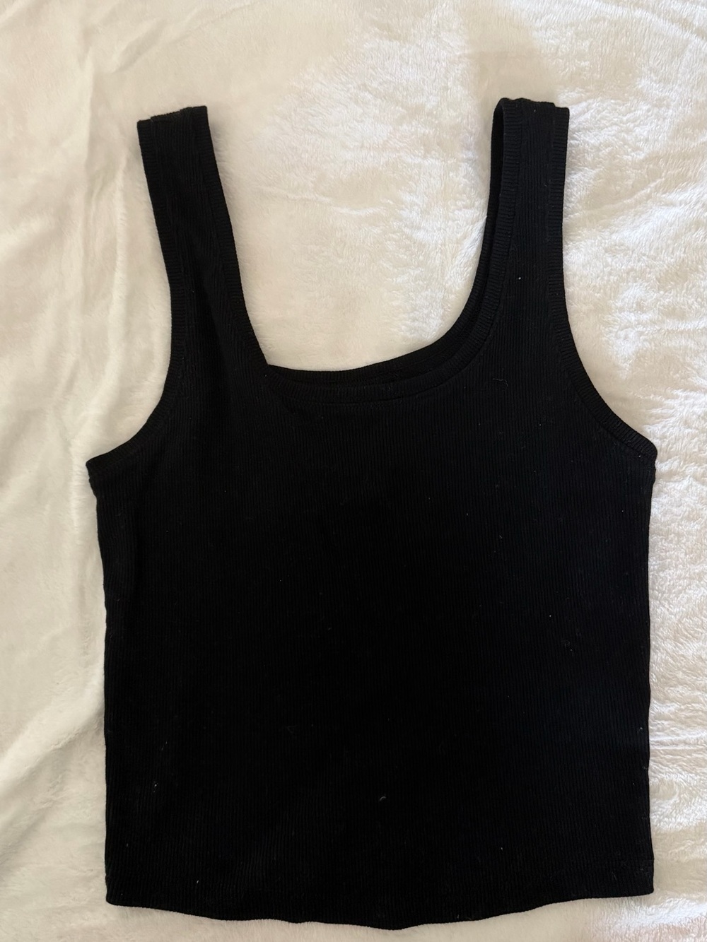 wild fable Black Ribbed Scoop Neck Tank